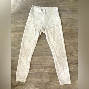 Lululemon cropped, heather grey/white yoga pants. Size 8.
